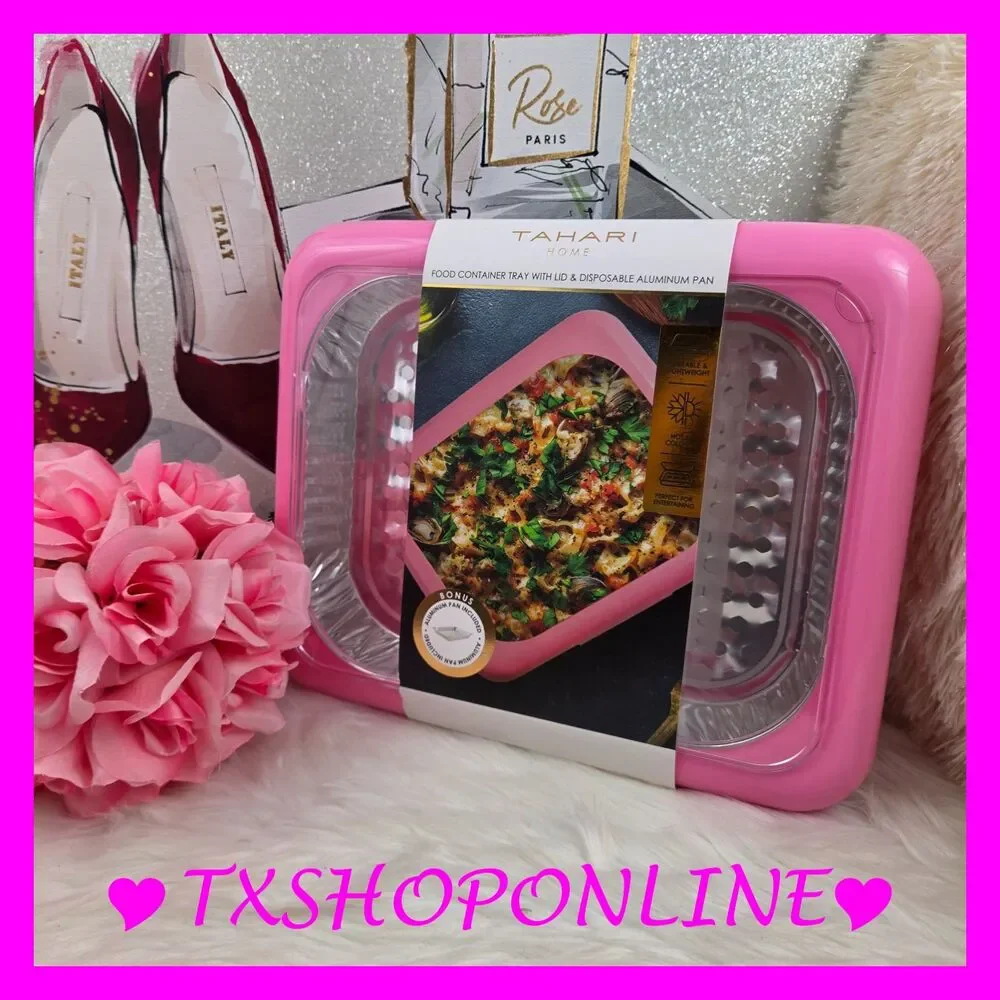 💗🥄TAHARI Container try with lid & disposable aluminum pan🥄💗